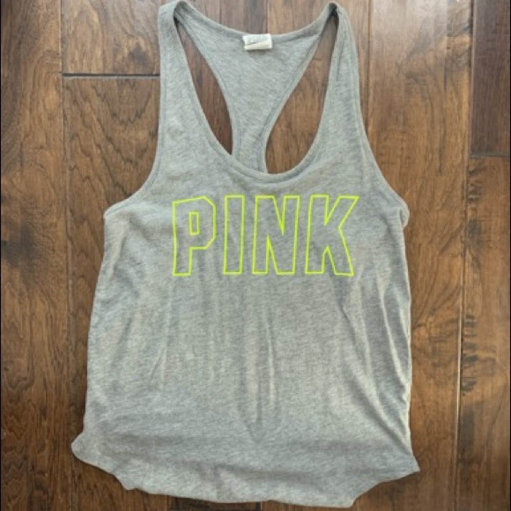 Victoria secret/pink neon yellow and gray tank top